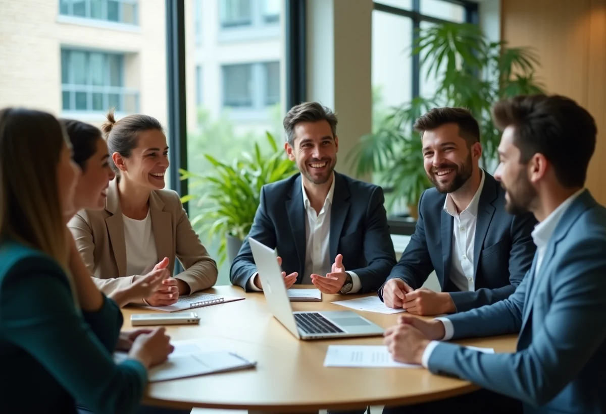Groupe de professionnels en réunion de brainstorming au bureau
