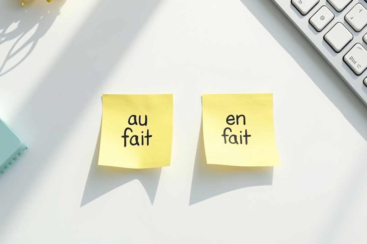 Notes autocollantes au fait et en fait sur un bureau blanc