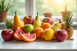 Sélection de fruits rares commençant par U vue de dessus